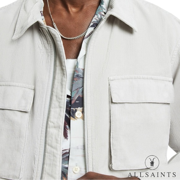 ALLSAINTS **NWT** Clifton Cotton Corduroy Jacket in Cool Grey - Picture 6 of 7